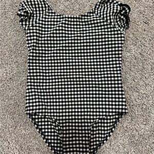 Zara Black and White Checkered Bathing Suit